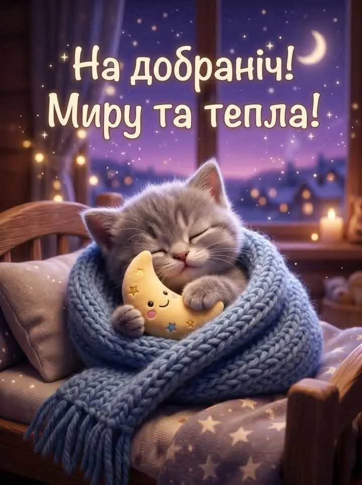 Листівка на добраніч - з побажанням солодких снів, для важливої людини